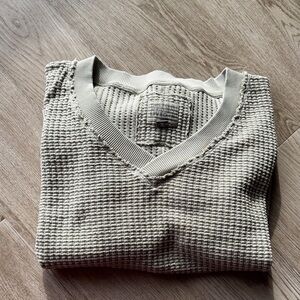 AE big hug v-neck waffle sweatshirt